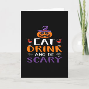 Carte Manger Boire Et Être Effrayant Soirée Halloween Bo