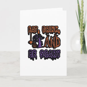 Carte Manger, boire et être effrayant Typographie artist