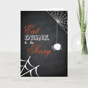 Carte Manger Boire & être Effrayant Halloween Toile d'ar