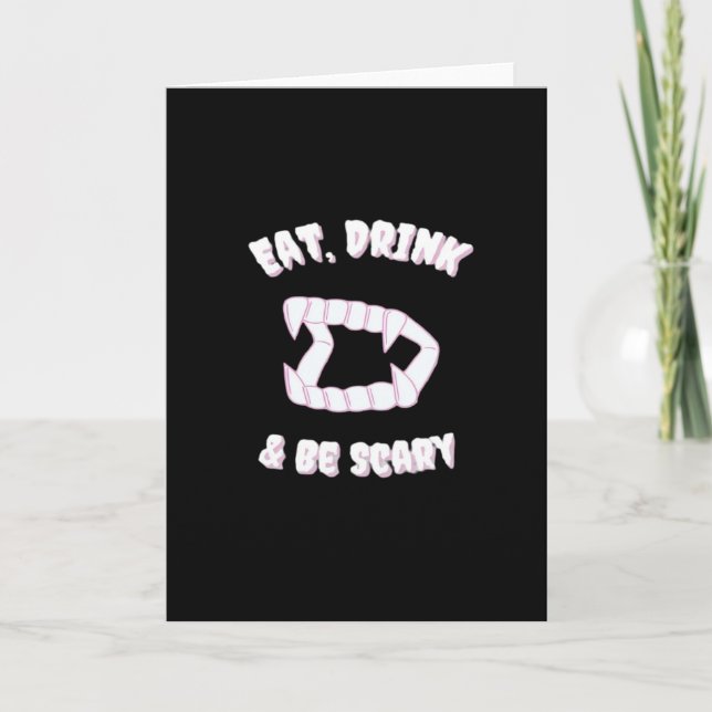 Carte Manger Boire Être Effrayant Style Vampire Minimali (Devant)