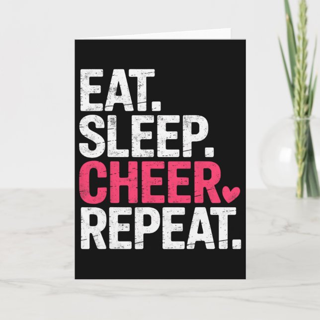 Carte Manger Dormir Acclamer Répéter Cheerleaders Fille  (Devant)