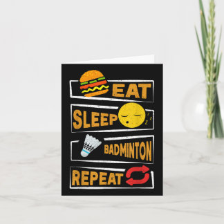 Carte Manger Dormir Badminton Répéter _ Joueur de Badmin