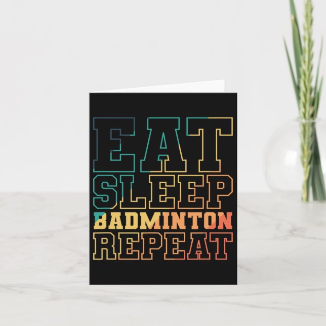 Carte Manger Dormir Badminton Répéter Navette Sport  (Devant)