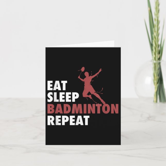 Carte Manger Dormir Badminton Répéter Raquette de Badmin (Devant)