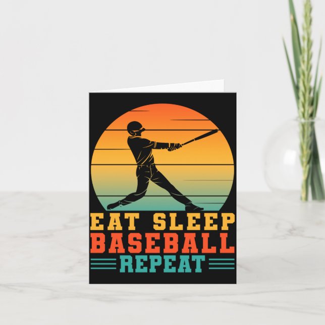 Carte Manger dormir baseball répéter joueur de baseball  (Devant)