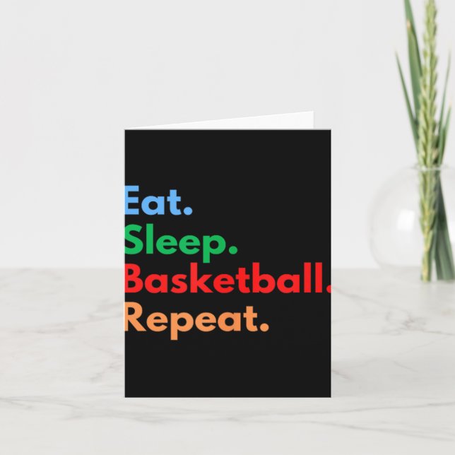 Carte Manger Dormir Basket-ball Répéter Pour Joueurs De  (Devant)