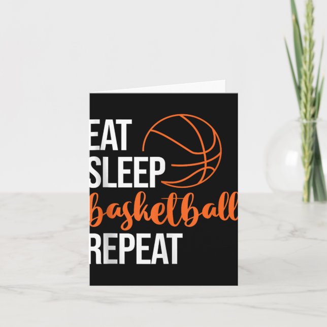 Carte Manger Dormir Basketball Répéter Amusement Sport M (Devant)