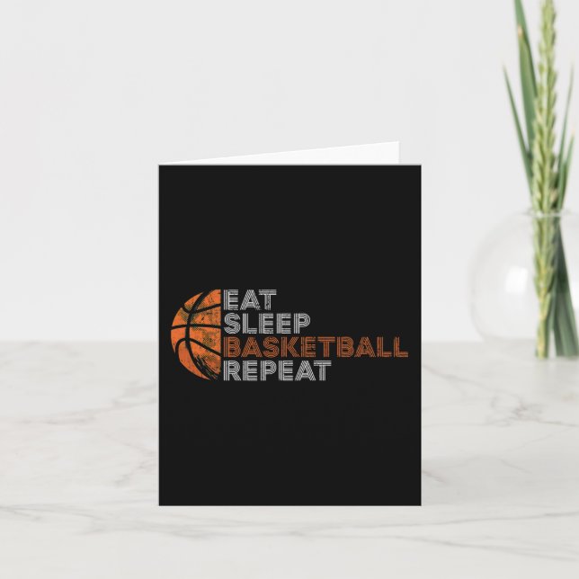 Carte Manger Dormir Basketball Répéter Pour Hommes Femme (Devant)