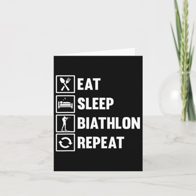 Carte Manger Dormir Biathlon Répéter Motif Pour Un Biath (Devant)