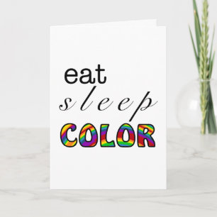 Carte Manger Dormir Couleur Conception Arc-en-ciel