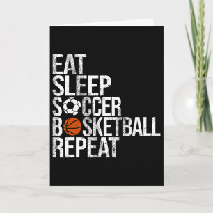 Carte Manger Dormir Football Basket-ball Répéter Drôle S