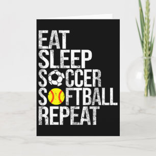 Carte Manger Dormir Football Doux Répéter Drôle Ll
