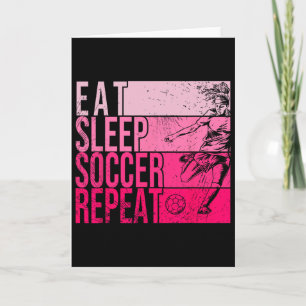 Carte Manger Dormir Football Répéter Drôle Footller Terr