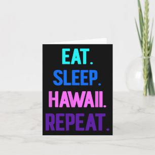 Carte Manger Dormir Hawaï Répéter Vibes Aloha Tiki Luau