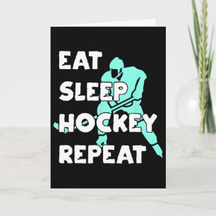 Carte Manger Dormir Hockey Répéter Drôle de joueur de ho