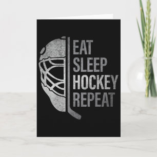 Carte Manger Dormir Hockey Répéter Drôles Joueurs de Hoc