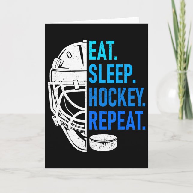 Carte Manger Dormir Hockey Répéter Les passionnés d'athl (Devant)