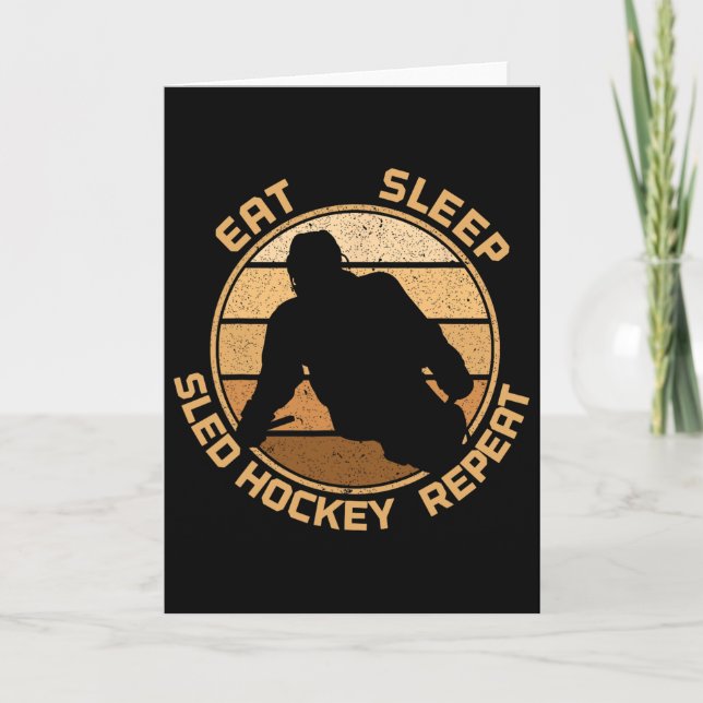 Carte Manger Dormir Hockey sur Luge Répéter  (Devant)