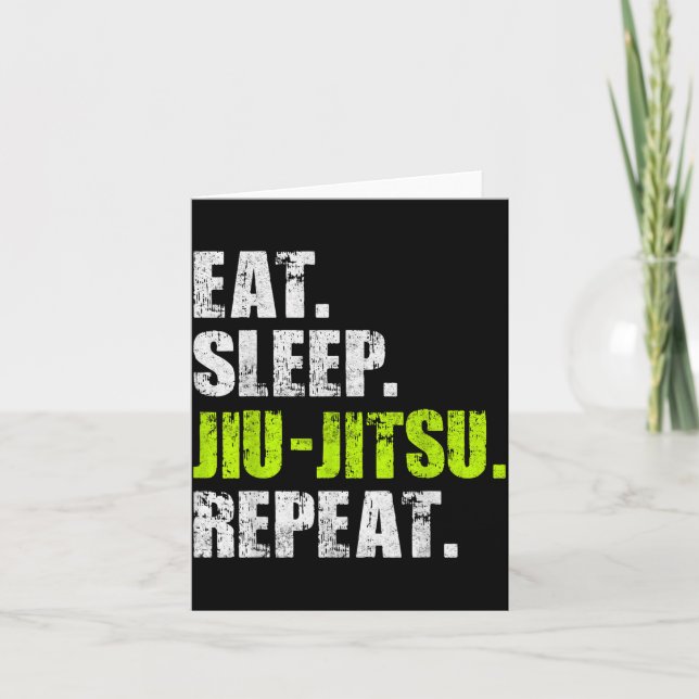 Carte Manger Dormir Jiu Jitsu Répéter Brésilien BJJ MMA  (Devant)