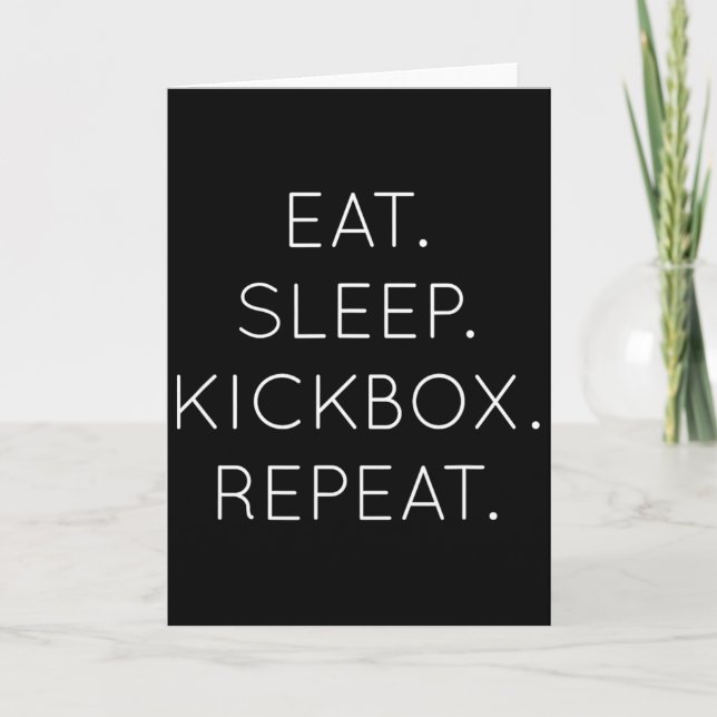 Carte Manger Dormir Kickbox Répéter - Kick Boxing Boxeur (Devant)