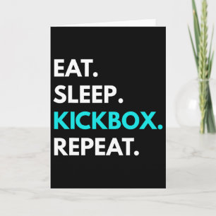Carte Manger Dormir Kickbox Répéter - T-shirts de kickbo