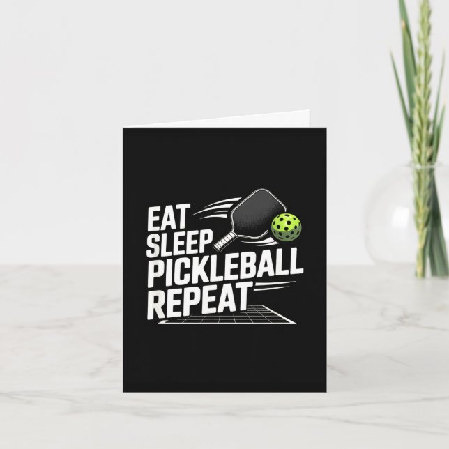 Carte Manger dormir pickleball répéter joueur drôle  (Devant)