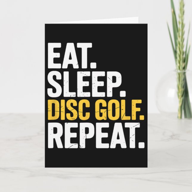 Carte Manger Dormir Répéter Frisbee Golf Joueur Disc Gol (Devant)