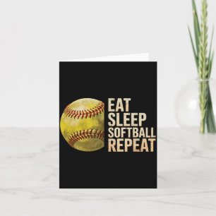 Carte Manger Dormir Softball Répéter Drôle Joueur de Sof