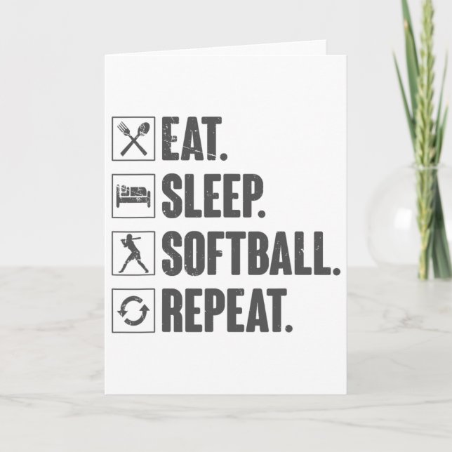Carte Manger Dormir Softll Répéter - Softll Cadeau Pour  (Devant)