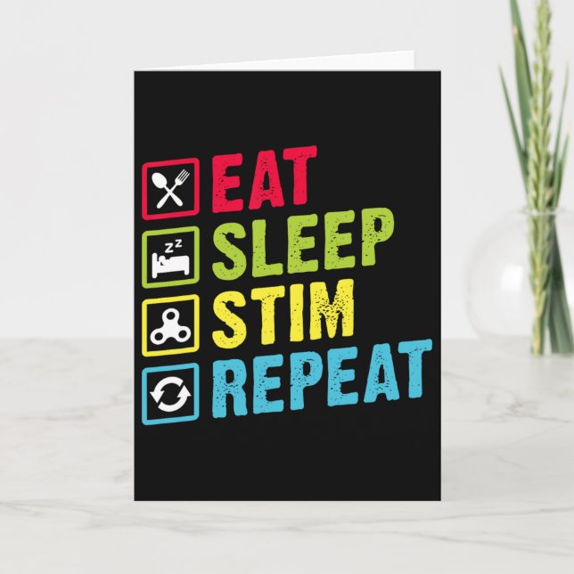 Carte Manger Dormir Stim Répéter Sensibilisation à l'aut (Devant)