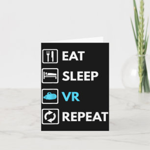 Carte Manger Dormir Vr Répéter Drôle Vr Gamer Garçon Vr