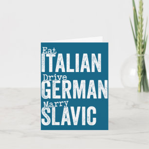 Carte Manger italien conduire allemand épouser slave 