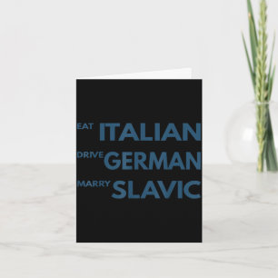 Carte Manger italien conduire allemand épouser slave