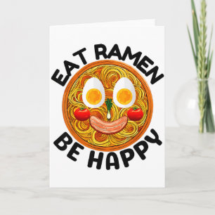 Carte Manger Ramen Être Heureux Style Kawaii Drôle Ani J