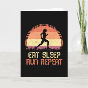 Carte Manger Sleep Run Répéter Marathon de l'athlète rét