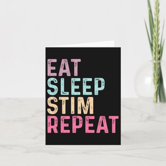 Carte Manger Sleep Stim Répéter Sensibilisation sur l'au (Devant)