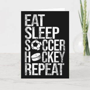 Carte Manger Sommeil Football Hockey Répéter Jeu De Spor