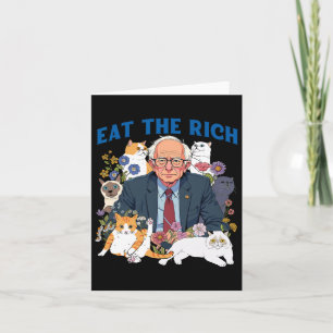 Carte Mangez Bernie Sanders Riche Chat Floral Résiste De