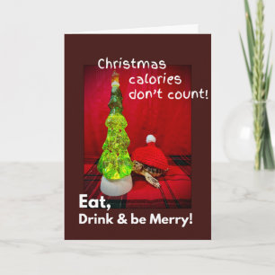 Carte Mangez boire et soyez joyeux bébé sulcata tortue