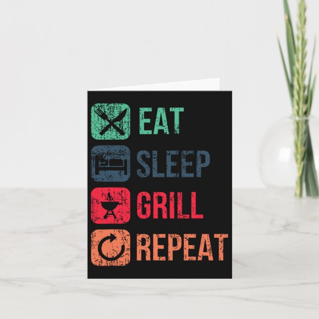 Carte Mangez le grill du sommeil Répéter (Devant)