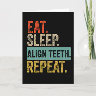 Carte Mangez le sommeil aligner dents répéter rétro vint
