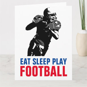 Carte Mangez le sommeil Jouer Black & White Football Pop