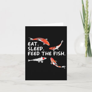 Carte Mangez Le Sommeil Nourrit Le Poisson Drôle Koi Lov