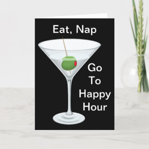Carte Mangez Nap Aller À Bonne Heure Martini Joyeux Anni