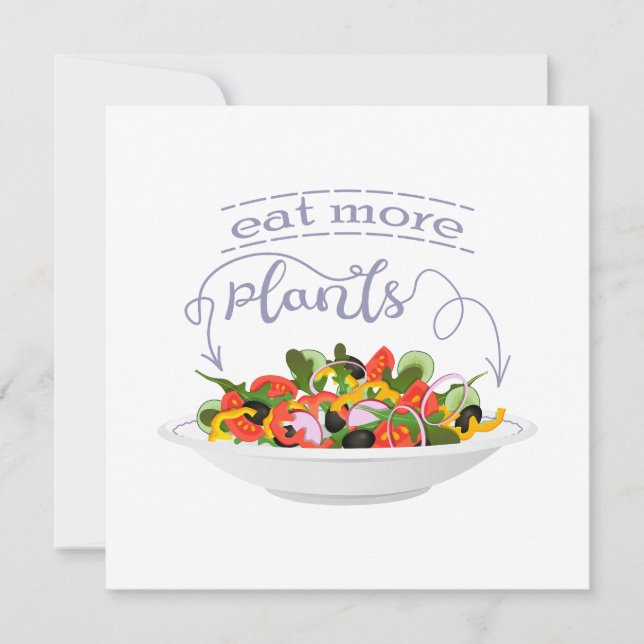Carte Mangez plus de plantes frais motivation salade let (Devant)