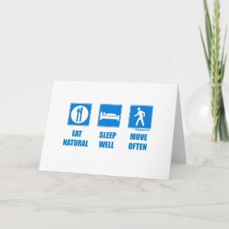 Carte Mangez sain, sommeil bien, déplacez-vous souvent