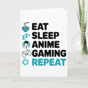 Carte Mangez Sleep Anime Jeu Répéter Vidéo Joueur Anime 