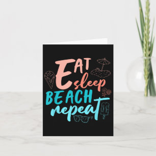 Carte Mangez Sleep Beach Répétez Shirt Cute Beach Vacanc