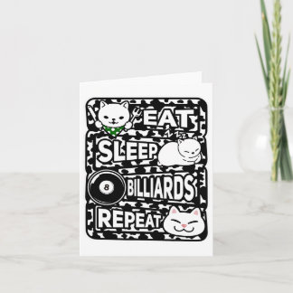 Carte Mangez Sleep Billiards Répétez Garçons Filles Bill