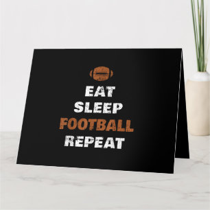 Carte Mangez Sleep Football Répéter Love Football Vintag